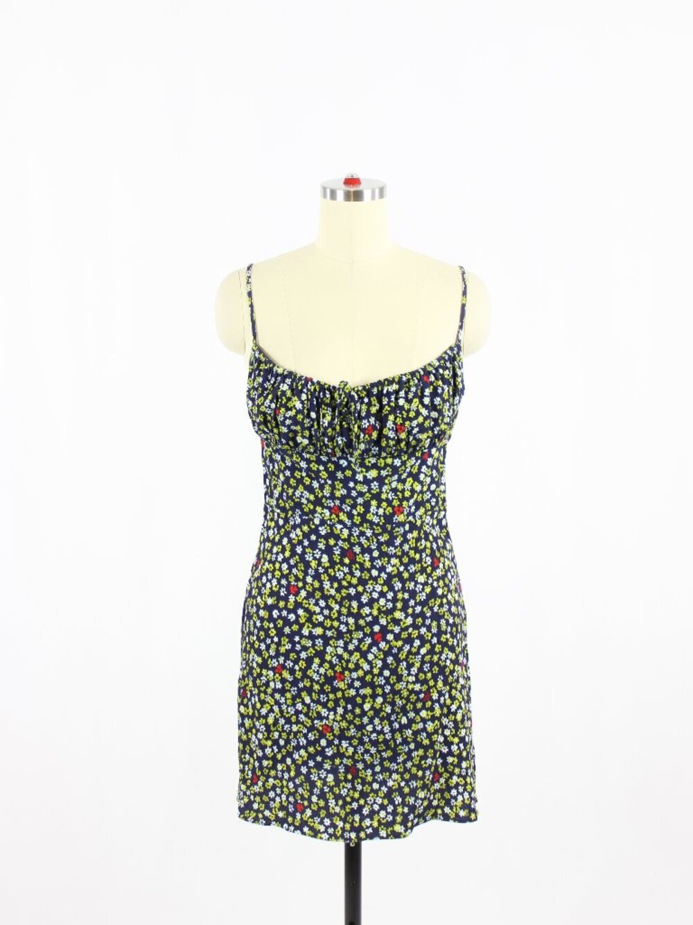 Aritzia SUNDAY BEST Delilah Floral Crepe Square Neck Mini Slip Dress, Size 2